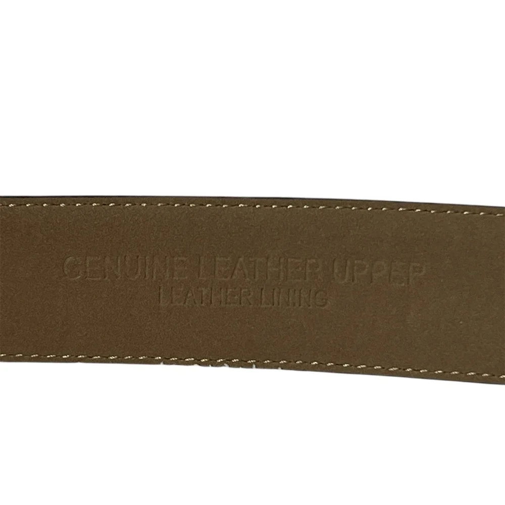 Dockers Men's Brown Genuine Leather Belt‎ Silver Buckle Classic Style Size 40